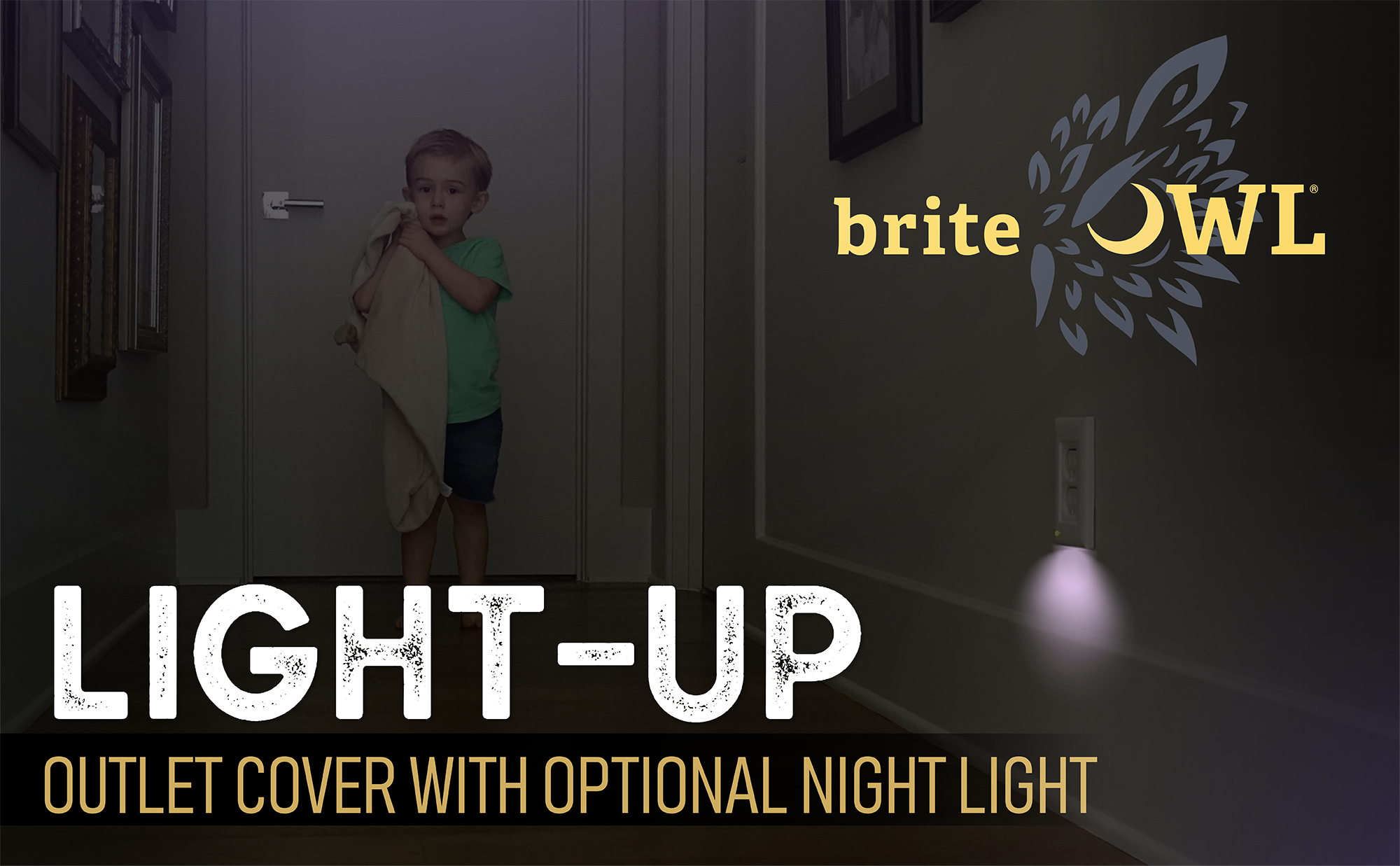 briteOWL White Duplex Lighted Outlet Cover
